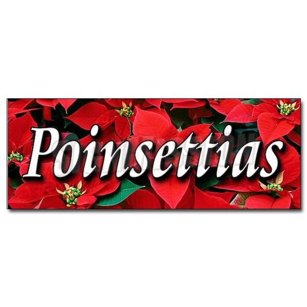 POINSETTIAS DECAL sticker christmas xmas x-mas plants flowers holiday, D-36 Poinsettias